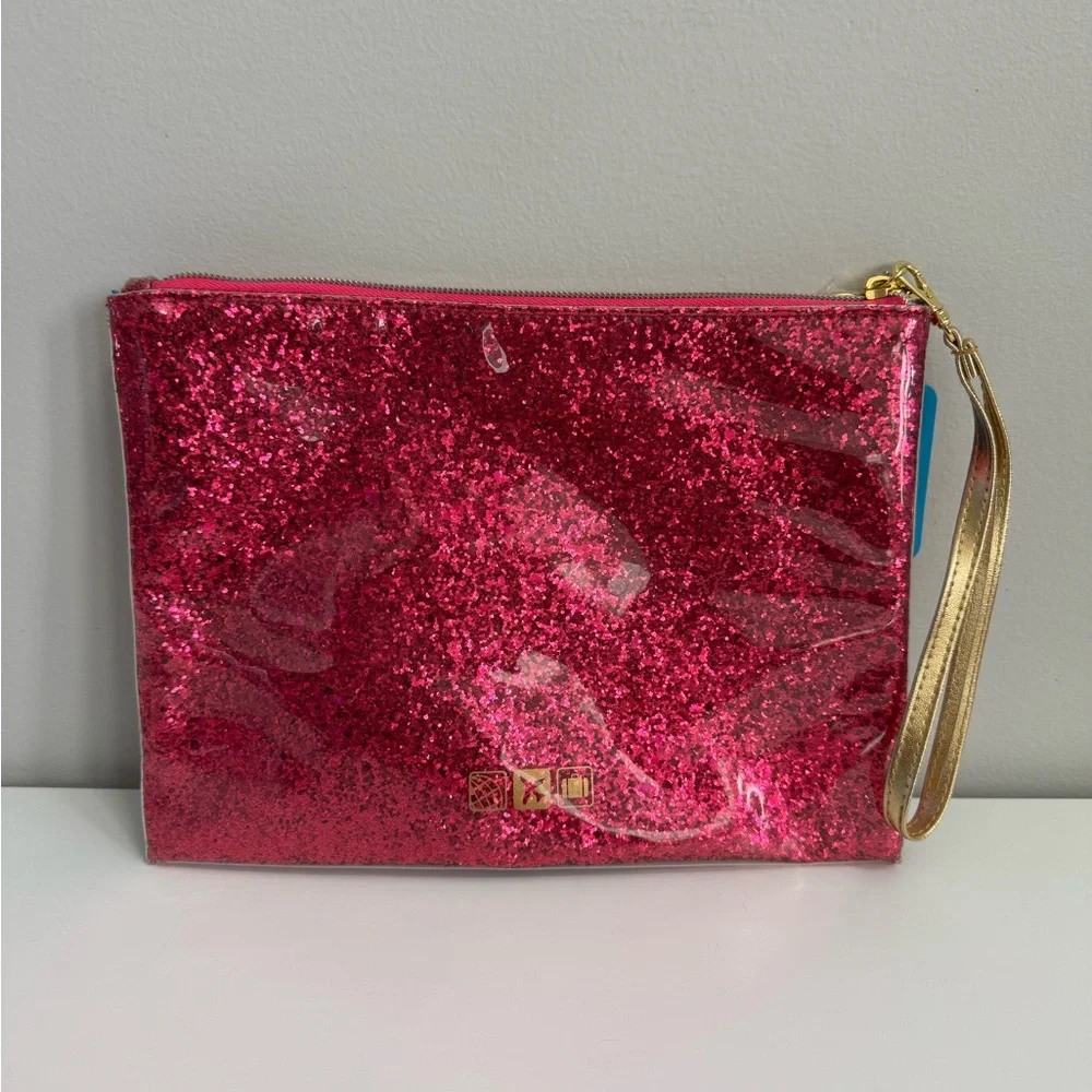 Flight 001 “Get out of Town” Glitter Wristlet Travel Pouch
